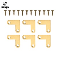 Supports d'angle en cuivre pur épaissi, coins plats en laiton pour meubles, tiroirs, boîtes à bijoux, joints en forme de L à angle droit