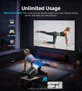 Projecteur LED intelligent pour cinéma maison, usage professionnel et éducatif - Design portable, résolution 1080P, Android 14, haut-parleurs intégrés, 800 ANSI - Product Image 4