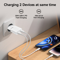 Nuevo Cargador GaN PD de 20W con Doble USB-C, Certificado KC KCC, Enchufe Coreano, con Logotipo Personalizado para Laptop y Celular