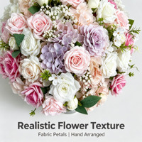 Boule de fleurs artificielles grande taille en gros, mélange de roses en soie et d'hortensias pour la décoration de tables de mariage et de banquets