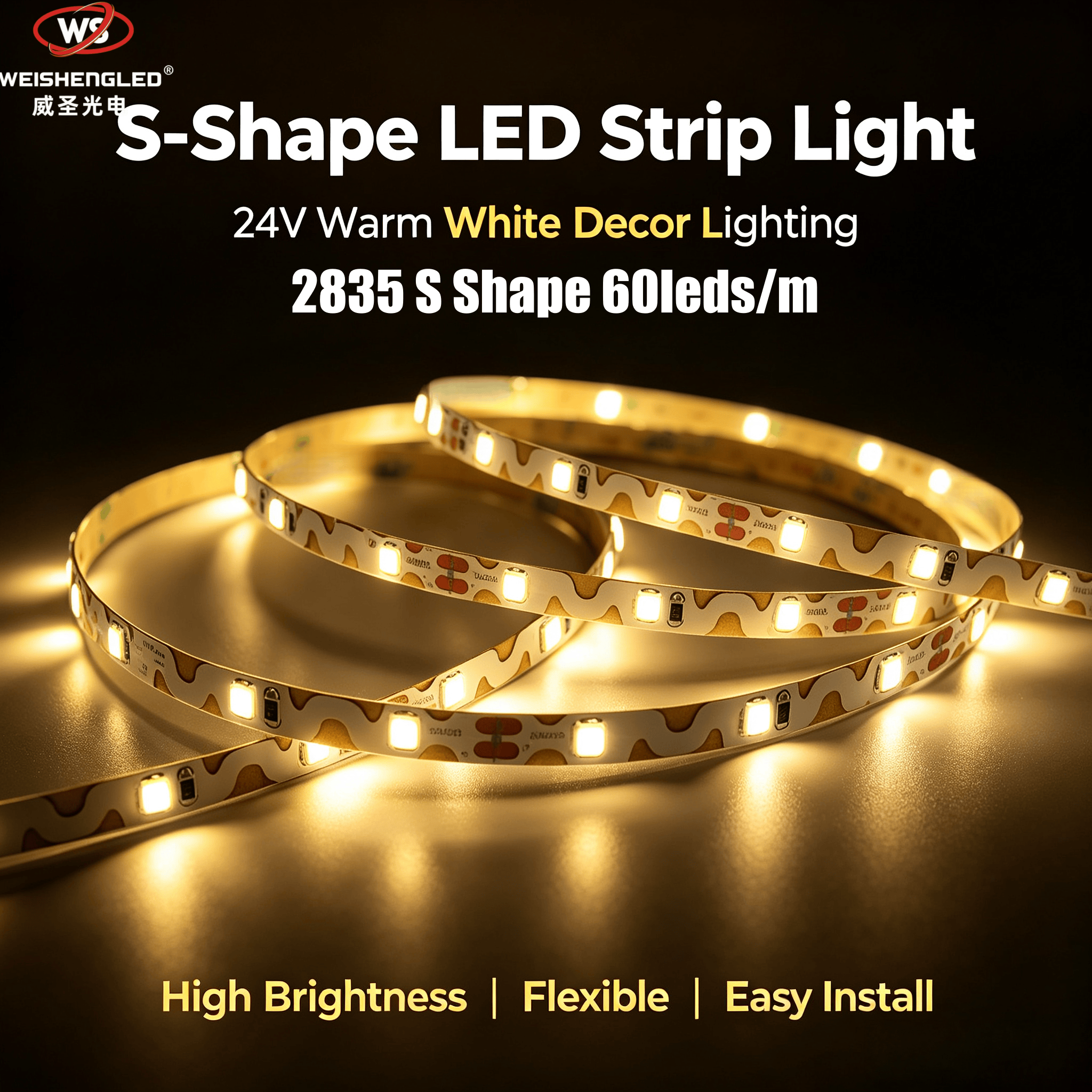 S-Shape Bendable 60 LED Strip | Flexible S Shape Led Strip Light 12V 24V · image 2