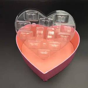 christmas custom macaron heart shaped packing plastic blister box set for gifts