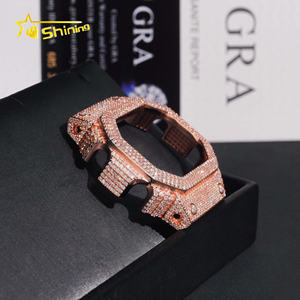 사용자 정의 DW5600 시계 + 케이스 925 실버 아이스 아웃 Moissanite Gra 인증 액세서리 다이얼 베젤 스트랩 걸쇠 버클 만들기 - Product Image 5