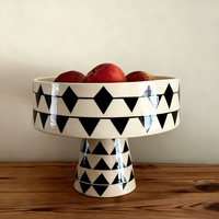 Plateau rond personnalisé en céramique porcelaine pour décoration intérieure Rangement décoratif Nouveau style Plateau de rangement pour fruits secs avec motif imprimé Porte-fruits