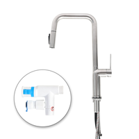 Robinet mélangeur flexible chaud/froid pour évier de cuisine, robinet purificateur d'eau 3 voies pour hôtel