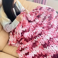 Couvertures tricotées colorées douces lavables Chenille jeter couverture 100% à la main épais câble tricot grandes couvertures de corde au Crochet