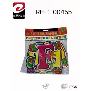 Letter Banner F Birthday Decoration 12Pcs Party Supplies - Product Image 1