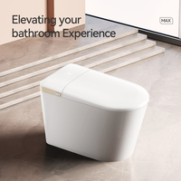 Toilette intelligente haut de gamme avec affichage de la température LED, finition dorée, siège chauffant, lavage à l'eau chaude, séchage à l'air, désodorisation, bidet intégré