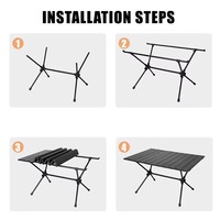Table de pique-nique pliante moderne en aluminium pour l'extérieur, table portable enroulable, table de camping, table de barbecue