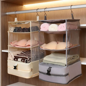 Large Capacity <b>Hanging</b> Clothes Storage Bag Dorm <b>Wardrobe</b> Organizer Pouch Travel Closet <b>Hanging</b> Storage Holder - Product Image 4