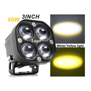 New Four-leaf Clover Spotlight <strong>Work</strong> <strong>Light</strong>, square 4*4 Spotlight, Dual-color LED <strong>Light</strong> for Cars and Motorcycles - Product Image 1