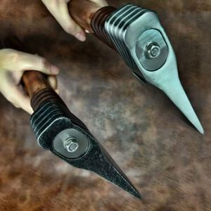 Cuchillo Táctico de Combate Personalizable de Alta Calidad con Hoja de Acero Inoxidable, Funda de Cuero OEM, Mango de Cuerda, Grosor de 10 mm, DIY - Product Image 3