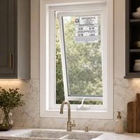 Ventana Abatible Manual de PVC con Vidrio Templado de Alta Resistencia, Ahorro de Energía Estable para Proyectos de Construcción Residencial