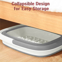 1 Paquete de Bañera Plegable para Pies de Plástico Gris, Masajeador de Pies Plegable con Asas, Masaje de Acupresión, OEM Gratis - Product Image 2