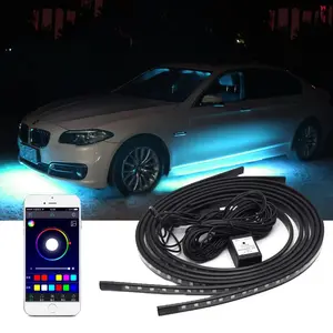 Neon Rgb Led Car Lower Ambience Lamp Chassis Strips Bar Ambient Light Application / Remote Control Car Style Decorative Acces