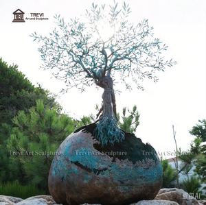 TREVI Tijdloze Moderne Kunst Gegoten Bronzen Levenboom Sculptuur Beroemd voor Buitenpark Verkoop - Product Image 4