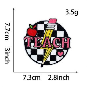 Patch thermocollant écologique brodé avec lettres 'Teacher', 'Mom', 'Girl Power' et paillettes pour vêtements - Product Image 3
