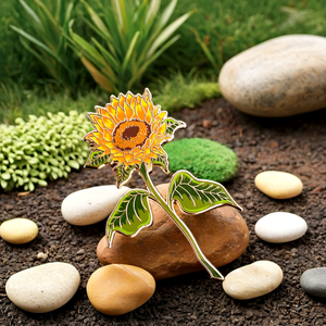 Pin de esmalte de flor púrpura de Metal personalizado, broche de flor creativo exquisito, alfileres de solapa, insignia de aleación de planta - Product Image 2