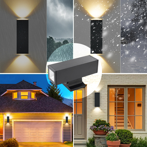 Applique murale carrée en aluminium pour l'extérieur Lampe murale à LED étanche pour la maison - Product Image 2