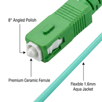 Kabel tambalan Aqua Sm Aqua, 1.6mm 3.0mm 9/125 Sc/apc ke Sc/apc 1.5m 3.5m putih Simplex kabel Patchcord sc