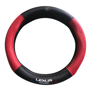 Funda para Volante de Coche de Color Rojo, Cuero y Fibra de Carbono para Modificación de Automóviles - Product Image 6
