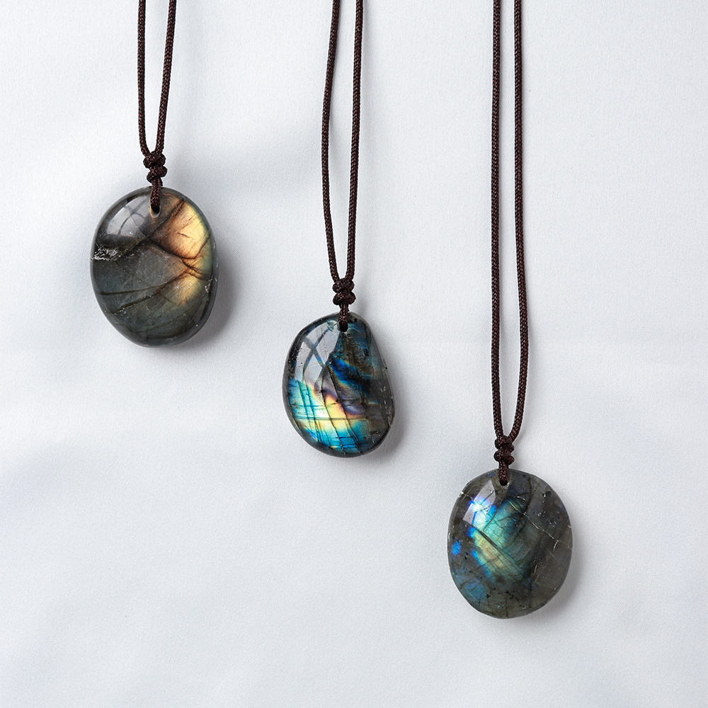 Labradorite Round Disc Pendant