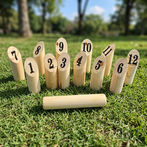 Jeu de lancer finlandais en bois avec <span class=keywords><strong>quilles</strong></span> numérotées, jeu de cour extérieur pour enfants et adultes Viking Skittles - Product Image 5