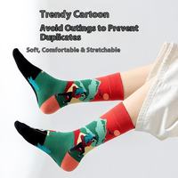 Chaussettes en coton jacquard tricotées à motif dessin animé, personnalisées, pour hommes et femmes, automne-hiver, usage quotidien décontracté, directement de l'usine (OEM)