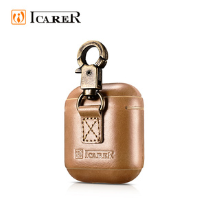 Venta al por mayor de ICARER real de cuero para los airpods caso para los airpods 2 - Product Image 3