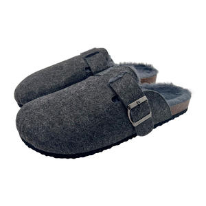 Sabots d'hiver pour femmes chaussures boucle réglable floue fausse fourrure doublé soutien de la voûte plantaire liège pied lit <span class=keywords><strong>feutre</strong></span> sabot pantoufles - Product Image 6