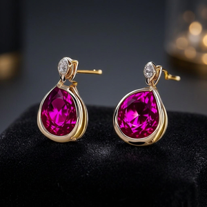 Women Girls' Most Popular VVLCO JEWELLERY GEMSTONE 18K Gold Plated 925 Sterling Silver Tourmaline Drop Earrings Fashionable - Product Image 4