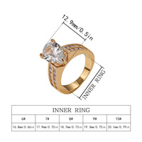 Bague élégante en zircon taille poire, plaquée or, avec bande baguette, pour femme, bijoux de mode, vente en gros