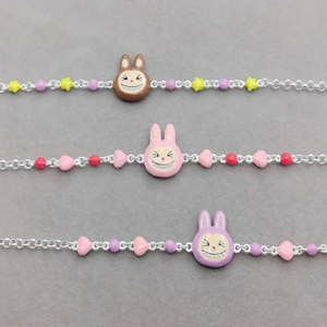 <span class=keywords><strong>Braccialetto</strong></span> LABUBU in Argento Sterling S925 con Resina Epossidica Colorata, Gioiello di Moda per Ragazze - Product Image 2