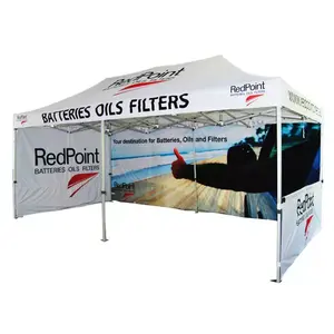 مظلة خيمة معرض مضادة للماء مطبوعة حسب الطلب مقاس 10 × 10 قدم لنشاطات الإعلانات في الهواء الطلق