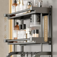 Estante de Baño Moderno de Acero de Tres Niveles para Montar en la Pared, Resistente al Agua y Duradero, para Uso en Hoteles