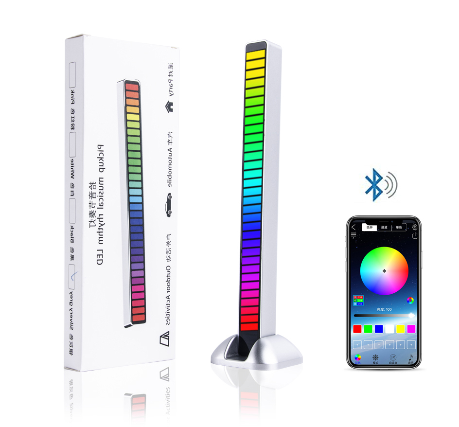 Spectrum ABS Voice-Activated Pickup Rhythm Lamp Sound Control Audio Spectrum RGB LED 32 Bit Music Level Light for Game Decor
