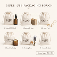Kantong Hadiah Katun Premium Aie Motif Leopard dengan Tali Serut, Asal Zhejiang, Label Tenun Kustom, Kemasan Grosir