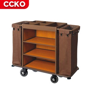 Chariot <span class=keywords><strong>de</strong></span> <span class=keywords><strong>ménage</strong></span> en bois en acier inoxydable Commercial, chariot <span class=keywords><strong>de</strong></span> Service <span class=keywords><strong>de</strong></span> chambre à coucher, chariot <span class=keywords><strong>de</strong></span> <span class=keywords><strong>ménage</strong></span> d'hôtel, vente en gros, Offre Spéciale - Product Image 3