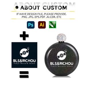 Flacon à alcool personnalisé avec logo, flacon rond, flacon de hanche rond pour sublimation, transfert thermique et sérigraphie - Product Image 3