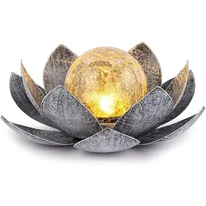 Moderne Solar Lotus Bloem Lampen Buitenshuis Waterdichte Patio Pad Gazon Lamp Led Zonne-Verlichting Buiten Binnenplaats Tuindecoratie