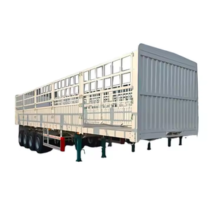 Precio de fábrica: Semirremolque de 4 ejes y 40 pies con vallas para transporte de animales, carga a granel y paredes laterales - Product Image 1