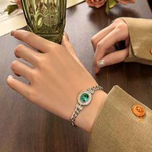 Vintage Jewelry Eco-friendly <b>Copper</b> 8*10mm Multicolor Zircon Adjustable Chain Hand <b>Bracelet</b> for Refined Everyday Elegant - Product Image 3