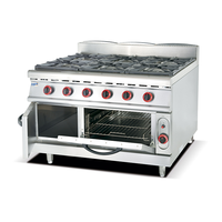Cuisine occidentale Cuisinière à gaz autoportante Cuisinière commerciale Cuisinière 6 brûleurs avec four