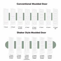 Porte intérieure pré-moulurée style Shaker, panneau unique, alvéolée, apprêtée blanche, pour maisons