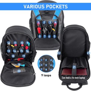 Custom Heavy Duty 14 16 19 Inch Storing <b>Tools</b> Bag Functional <b>Tool</b> Backpack for Electrician,Technician,Construction - Product Image 6