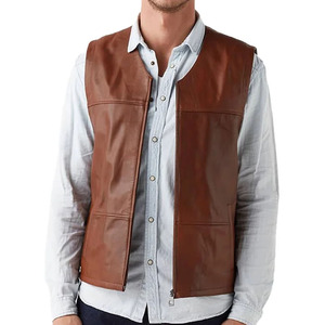 Chaleco de Cuero para Hombre, Tejido Transpirable, Cómodo, Informal, Ligero, Precio Razonable, Hecho en Fábrica - Product Image 1
