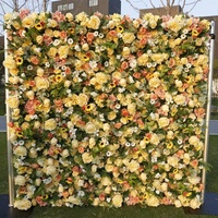 Backdrop Pernikahan Kain Dekoratif 8ft X 8ft Dekorasi Acara Dinding Bunga Buatan Grosir Mawar Sutra & Hydrangea