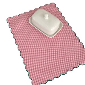 Set de table à carreaux frais et mignons de style japonais et coréen, bordure en dentelle brodée, pur coton, couvre-table de cuisine, table de maison - Product Image 5