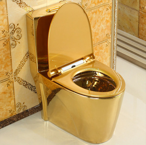 Toilette en céramique dorée Couleur Golden Retrete Inodoro Articles sanitaires plaqués or S Trap Cuvette <span class=keywords><strong>Wc</strong></span> Toilette - Product Image 5