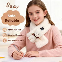 Bufanda Eléctrica Térmica para Niños, 3 Niveles de Calor, Felpa Suave, USB Portátil, Calentador de Cuello para Niños, Uso Diario en Invierno y Exteriores
